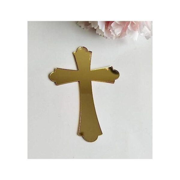20 piezas de acrílico espejo adhesivo de cruz de corte_1