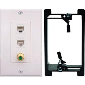 Placa de pared coaxial Cat6 de 1 pandilla con soporte de_1