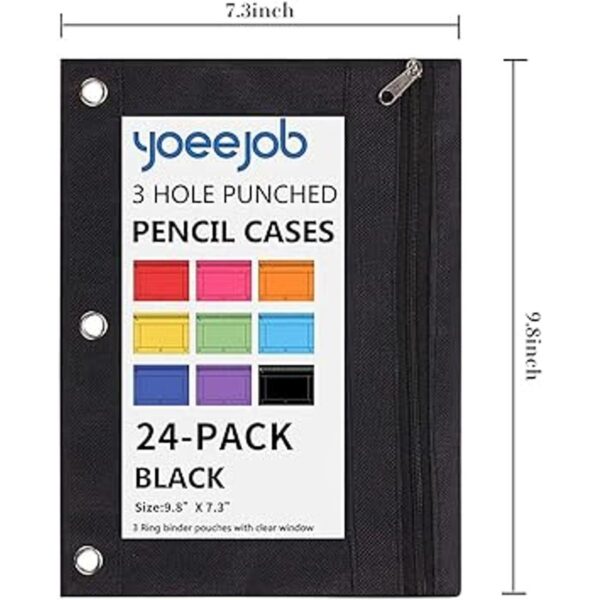 YoeeJob Estuche para 3 anillas con cierre de cremallera_5