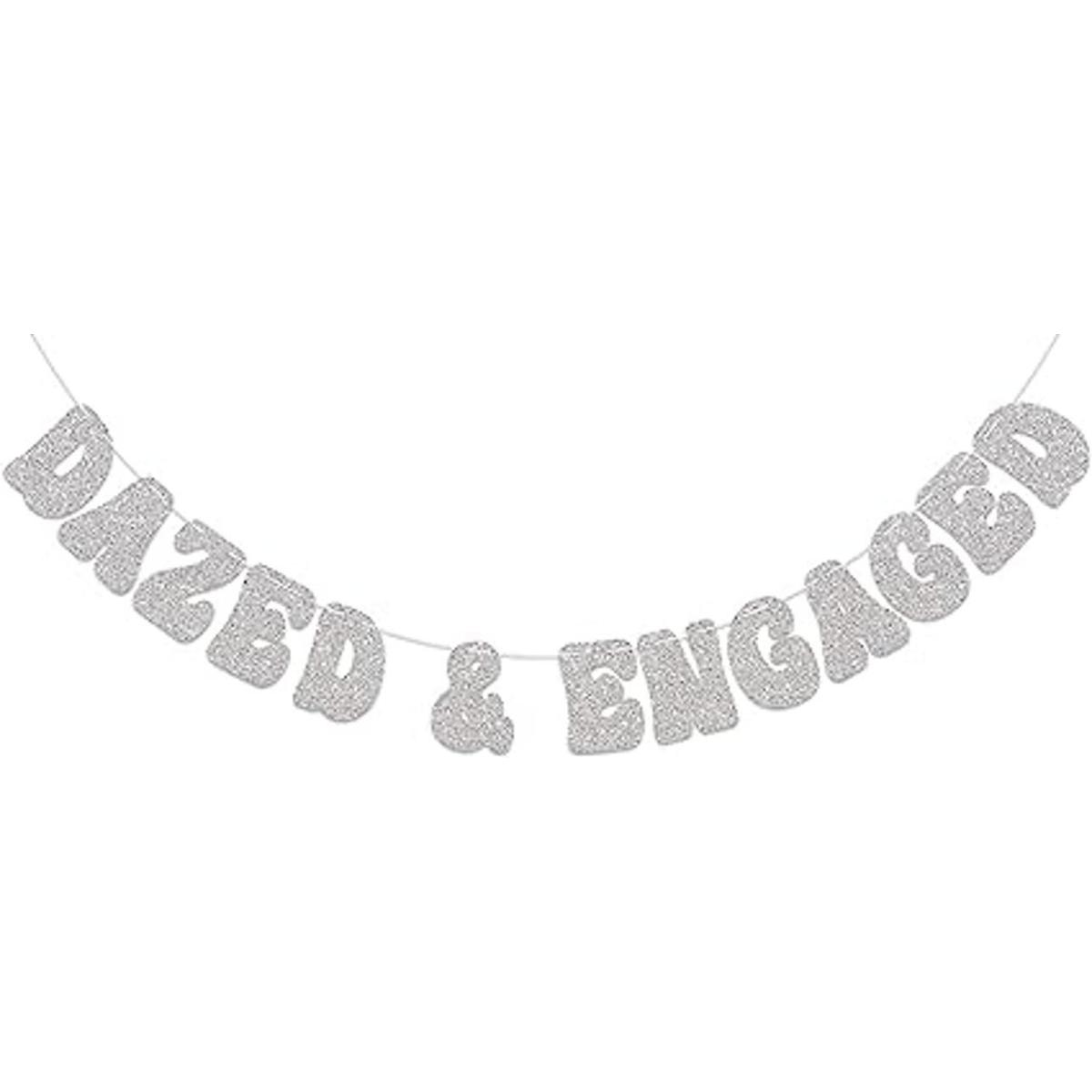 Dazed Engaged Banner Retro Bachelorette Party Banner