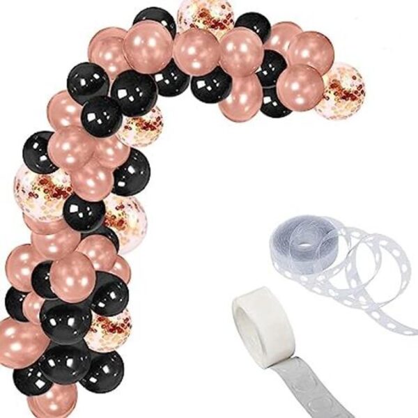 Kit de arco de guirnalda de globos de oro rosa negro 112_1