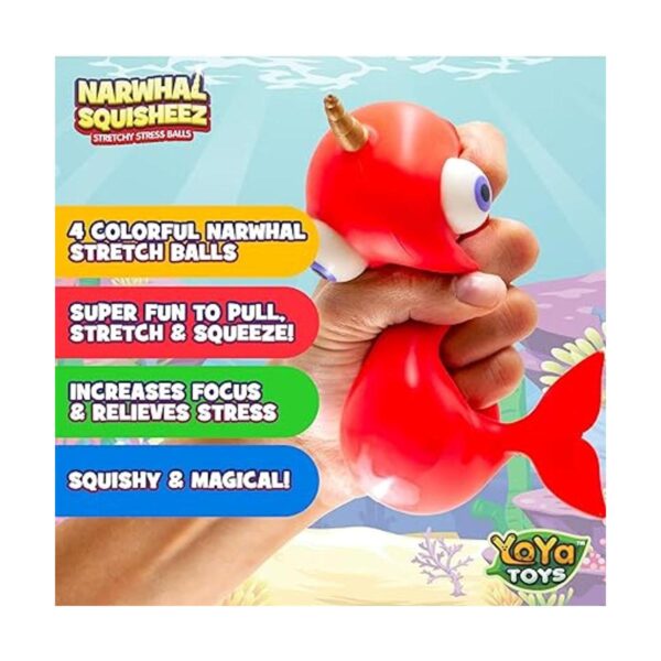 YoYa Toys Narwhal Squisheez Bolas de alivio del estrés