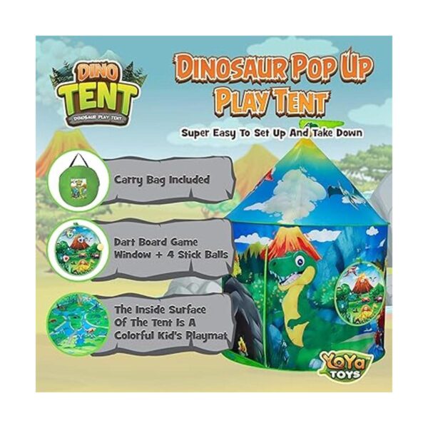 YoYa Toys Tienda de campaña de dinosaurios para niños y_3