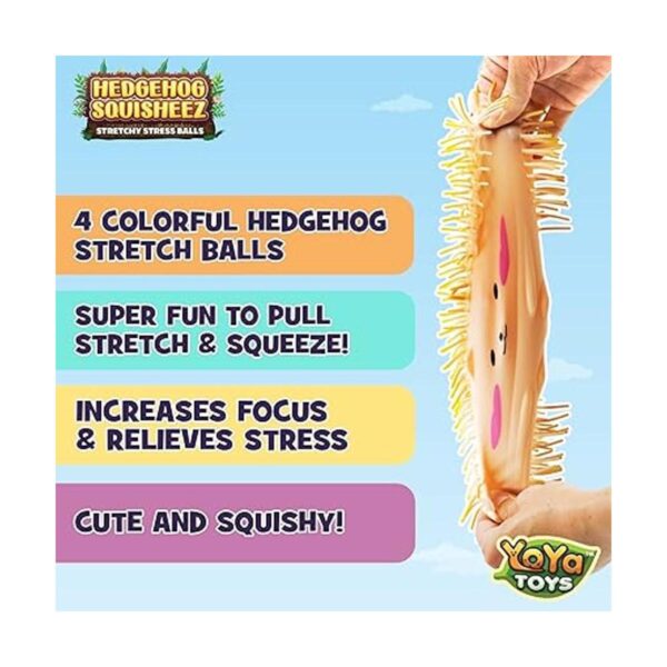 YoYa Toys Hedgehog Squisheez Juego de 4 bonitas bolas de