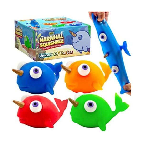 YoYa Toys Narwhal Squisheez Bolas de alivio del estrés