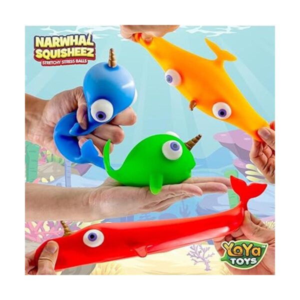 YoYa Toys Narwhal Squisheez Bolas de alivio del estrés