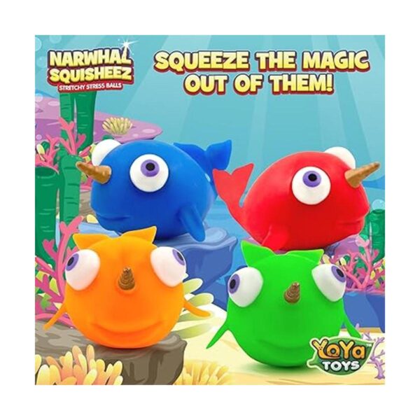 YoYa Toys Narwhal Squisheez Bolas de alivio del estrés