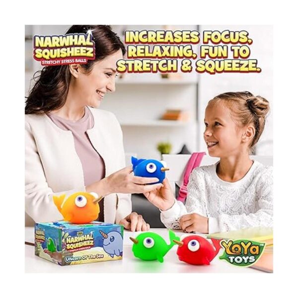 YoYa Toys Narwhal Squisheez Bolas de alivio del estrés