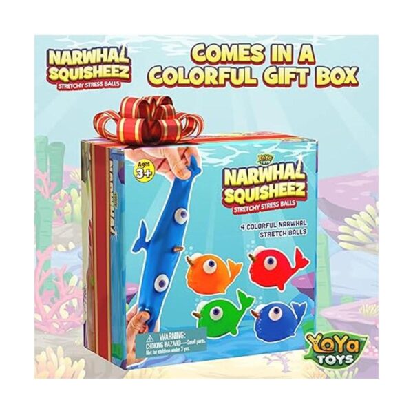 YoYa Toys Narwhal Squisheez Bolas de alivio del estrés