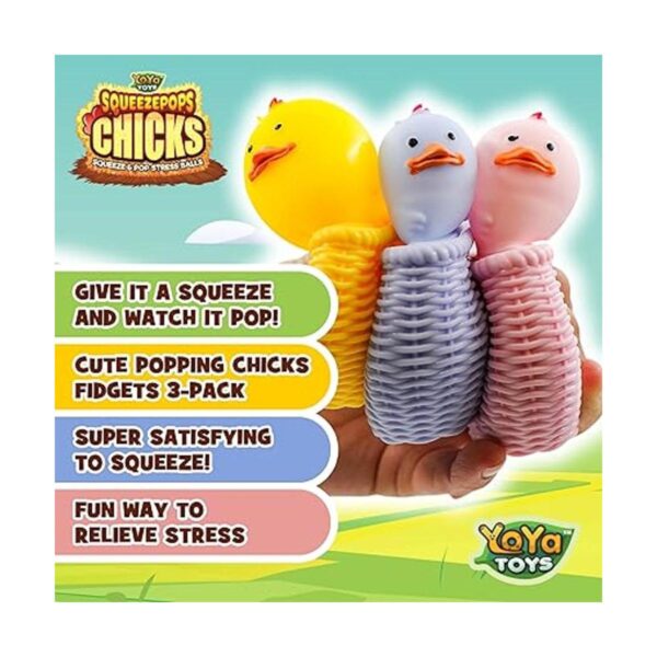 Yoya Toys Squeezepops Chick Squishy Juguete para ansiedad
