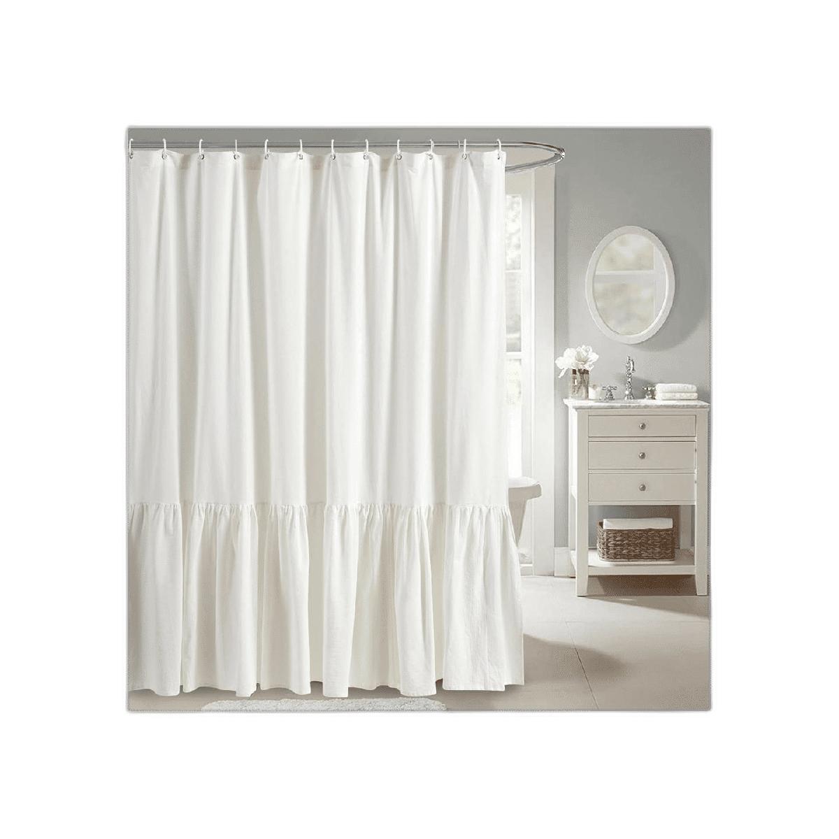 YoKii Cortina de ducha con volantes de sirena 72 x 72