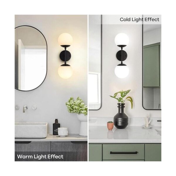 Aplique de doble pared para baño 2 luces de tocador de