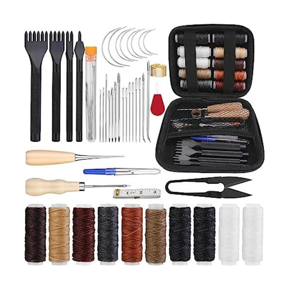 Yizzvb Kit de costura de cuero de 46 piezas kit de