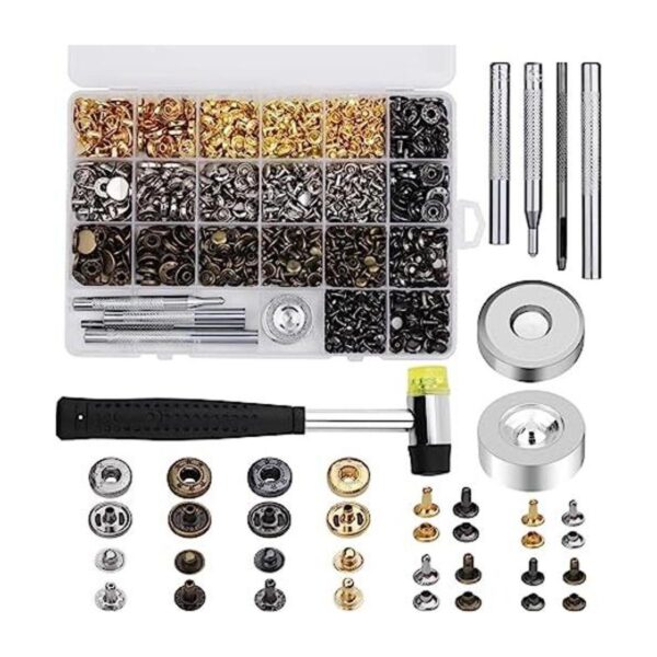 Yizzvb Kit de 320 remaches de cuero 60 sujetadores de
