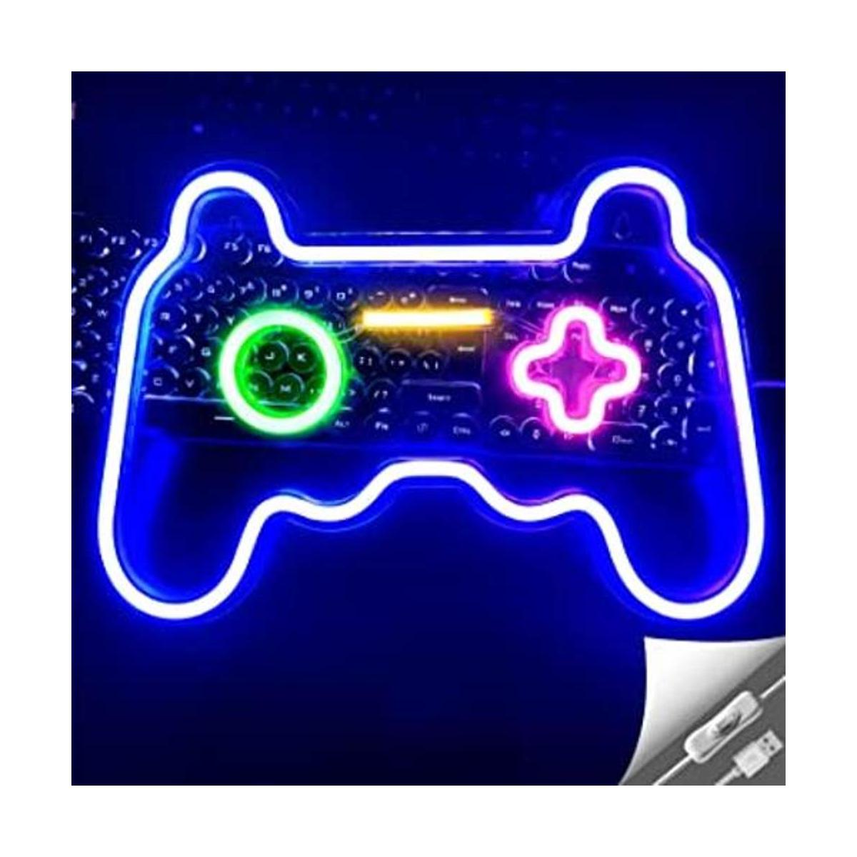 Letrero de neón de juego con forma de gamepad de luces LED