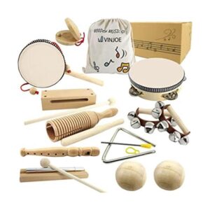 VINJOE Juego de música de madera instrumentos musicales_1
