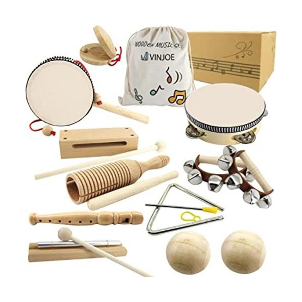 VINJOE Juego de música de madera instrumentos musicales