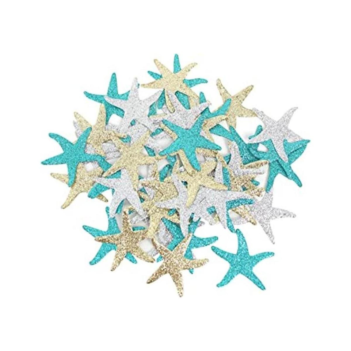 Mybbshower Confeti de estrellas de mar con purpurina para