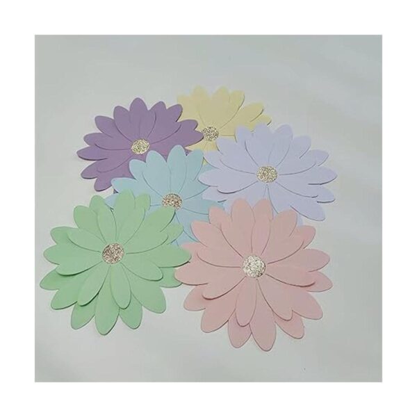 Mybbshower Flores de margaritas de papel pastel de 8