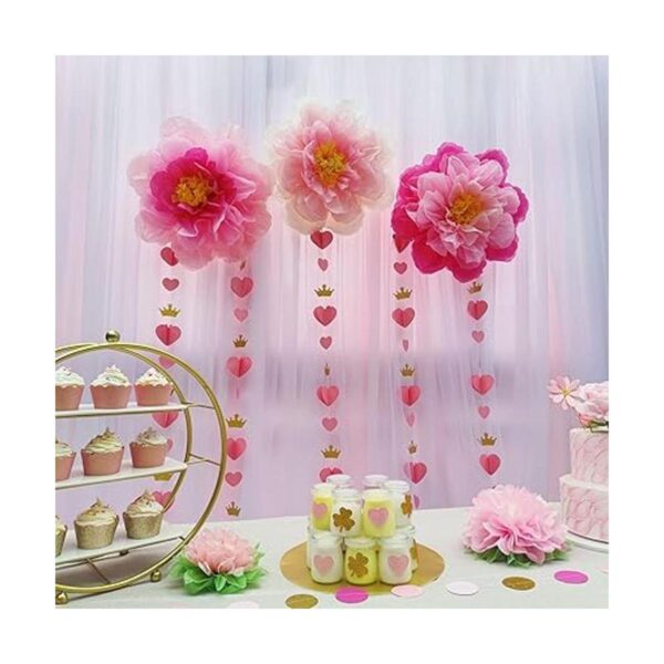 Mybbshower Tonos gigantes de flores de papel rosa para