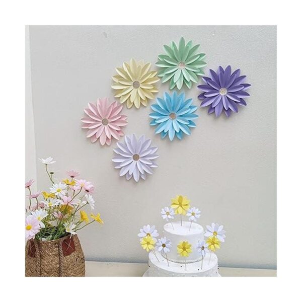 Mybbshower Flores de margaritas de papel pastel de 8