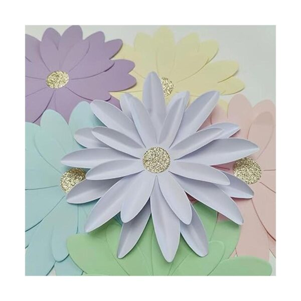 Mybbshower Flores de margaritas de papel pastel de 8