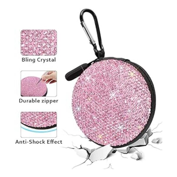 SAVORI Estuche para auriculares pequeños con diamantes de