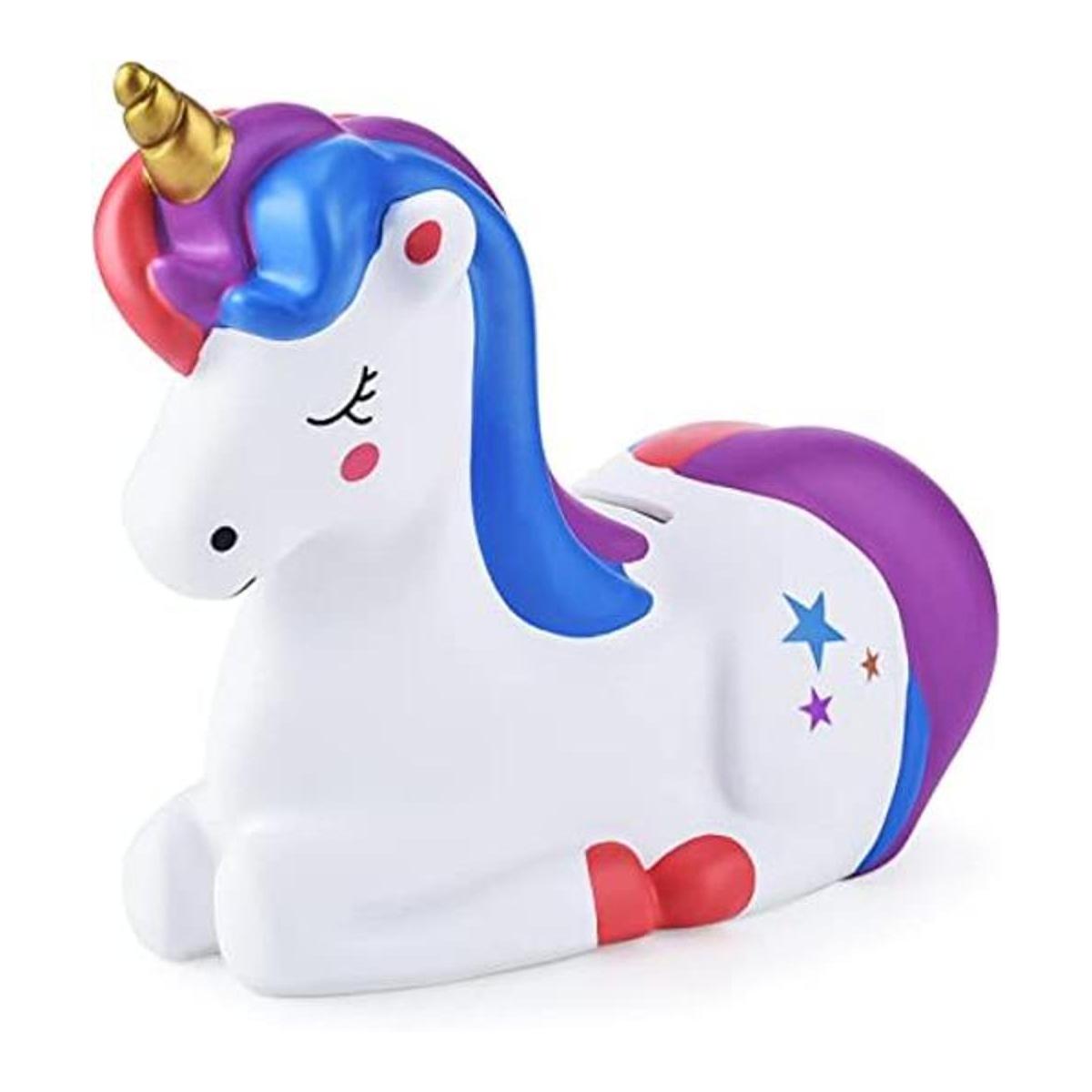 Alcancía de unicornio para niñas banco de dinero de