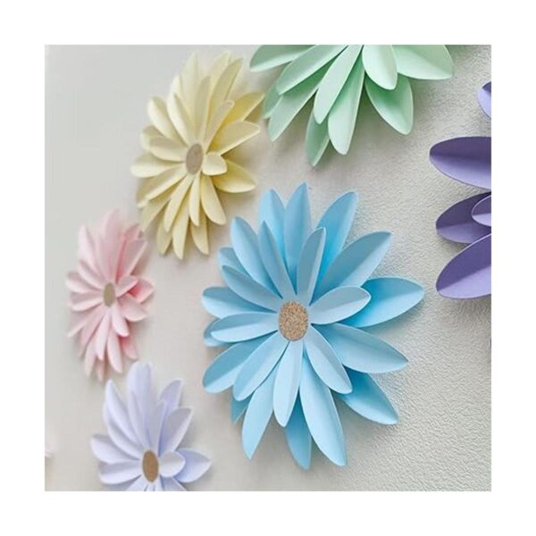 Mybbshower Flores de margaritas de papel pastel de 8