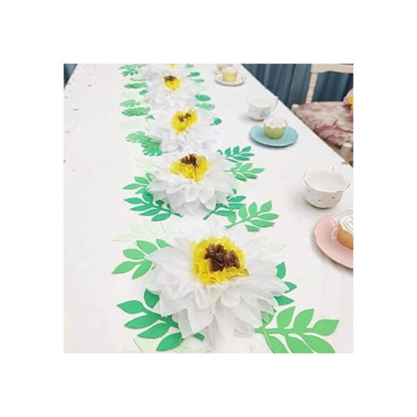 Mybbshower White Chrysanth Flowers DIY Margarita de papel_2