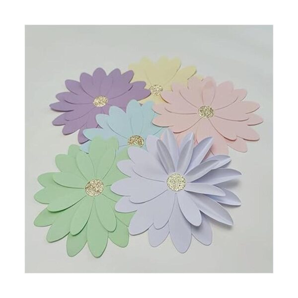 Mybbshower Flores de margaritas de papel pastel de 8