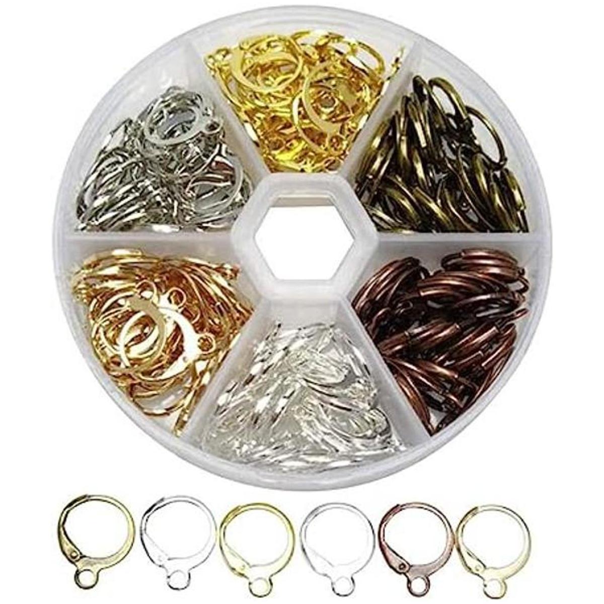 Chenkou Craft 180 aretes de aro redondos de 6 colores