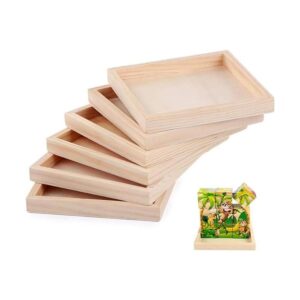 Paquete de 6 bandejas de madera pequeñas sin terminar para_1