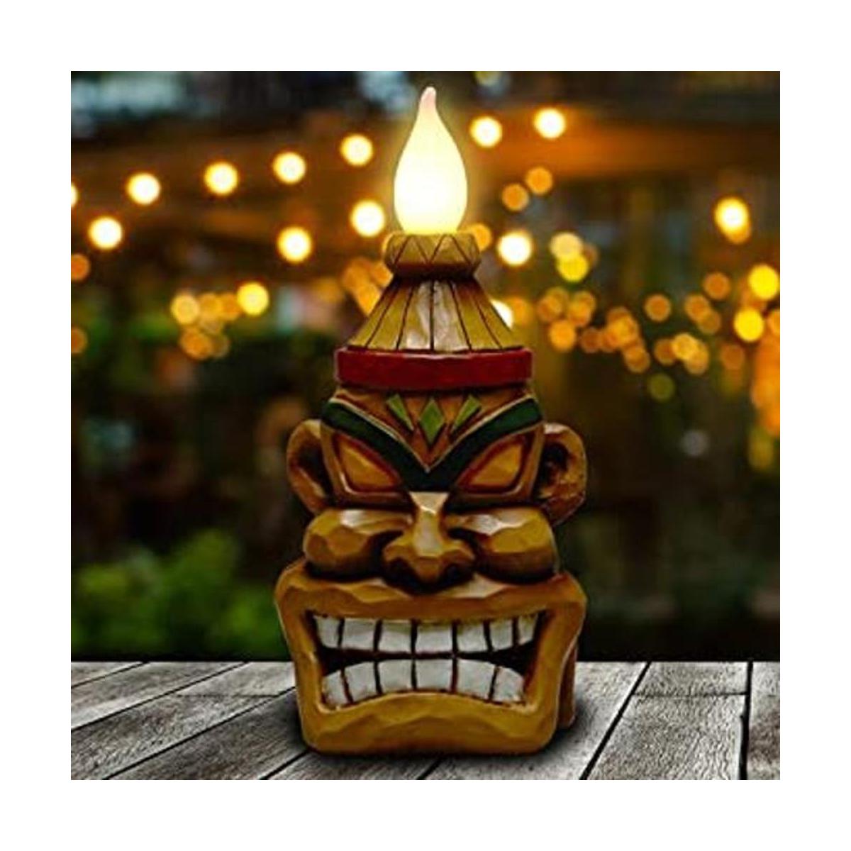 Yiosax Tiki Touch Figura de antorchas solares Tiki con