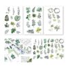 24 hojas de calcomanías de hojas verdes para álbumes de