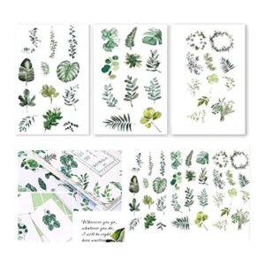 24 hojas de calcomanías de hojas verdes para álbumes de