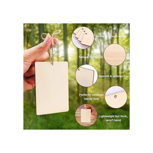 AIERSA 45 etiquetas de madera 3.5 x 2.5 pulgadas más