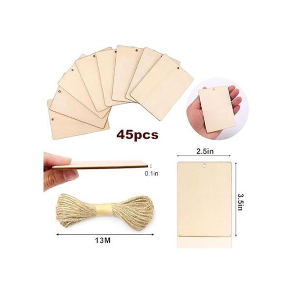 AIERSA 45 etiquetas de madera 3.5 x 2.5 pulgadas más