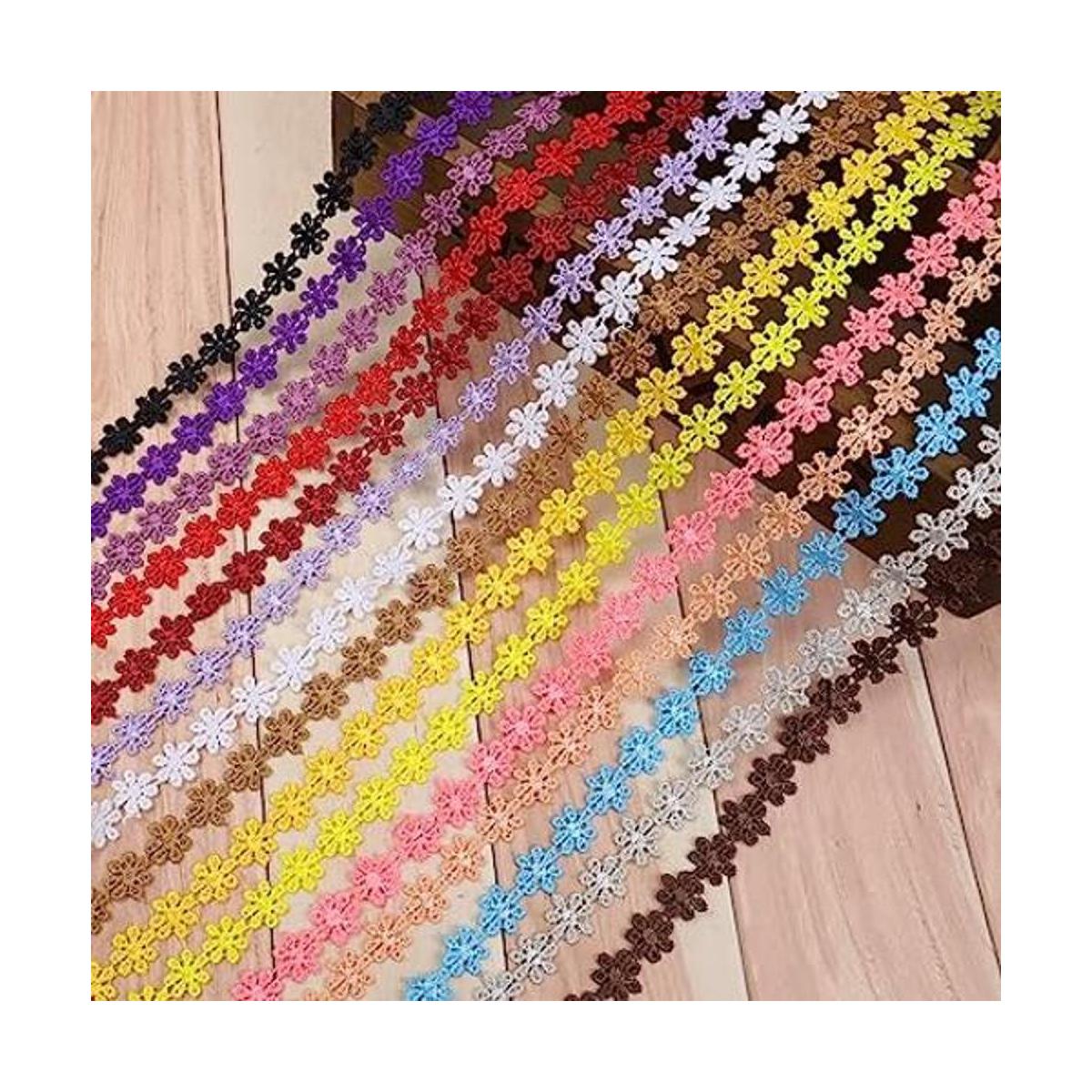 Encaje colorido bordado de 15 colores encaje floral para