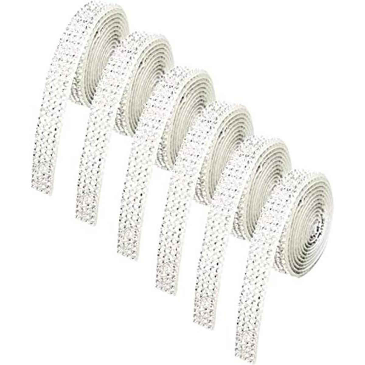 MOODKEY 6 rollos de cinta de diamantes de imitación de