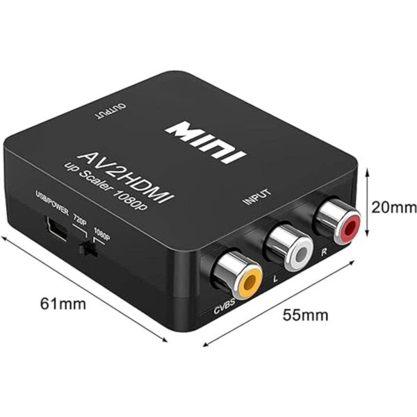 Convertidor AV a HDMI adaptador RCA a HDMI 1080p 3RCA_2