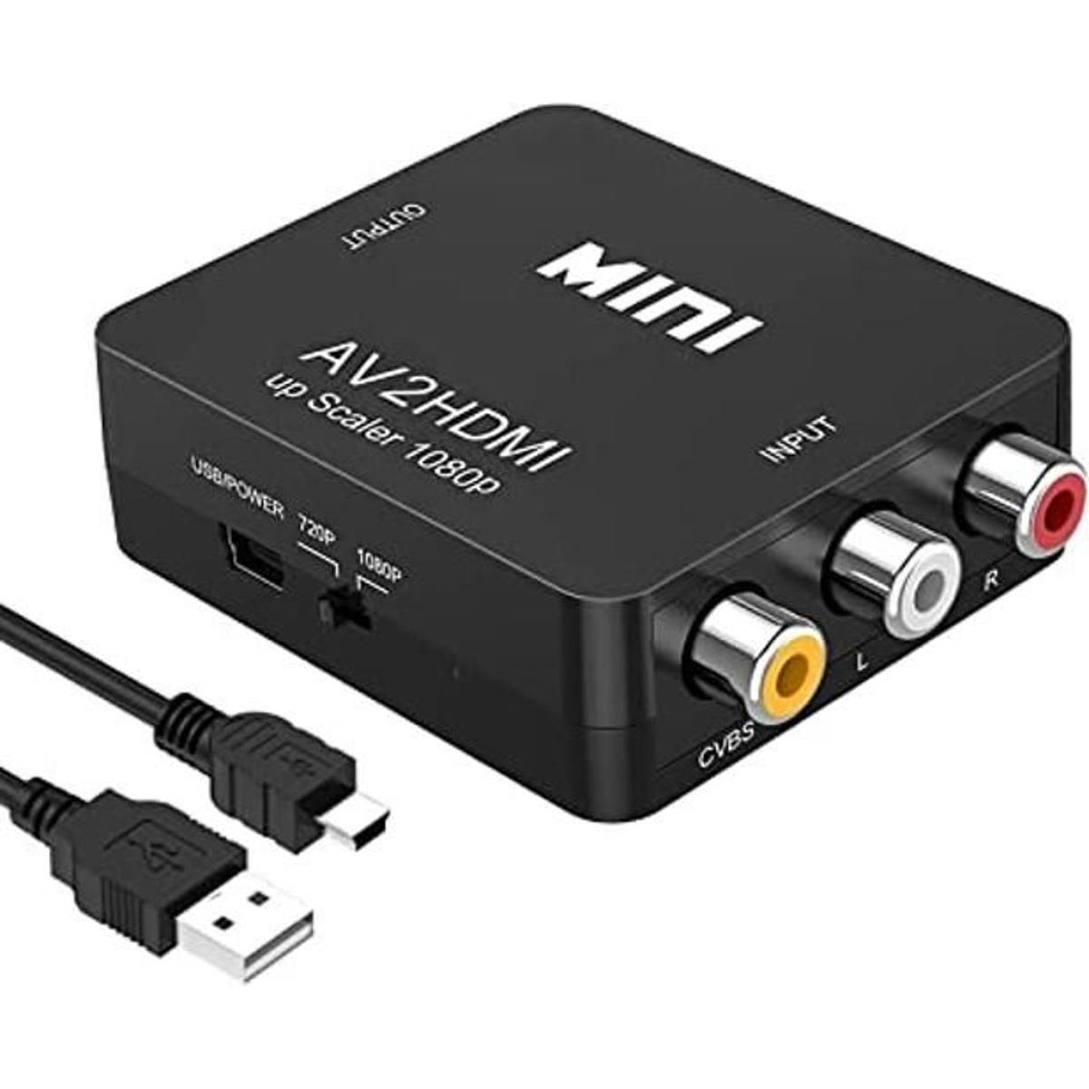Convertidor AV a HDMI adaptador RCA a HDMI 1080p 3RCA