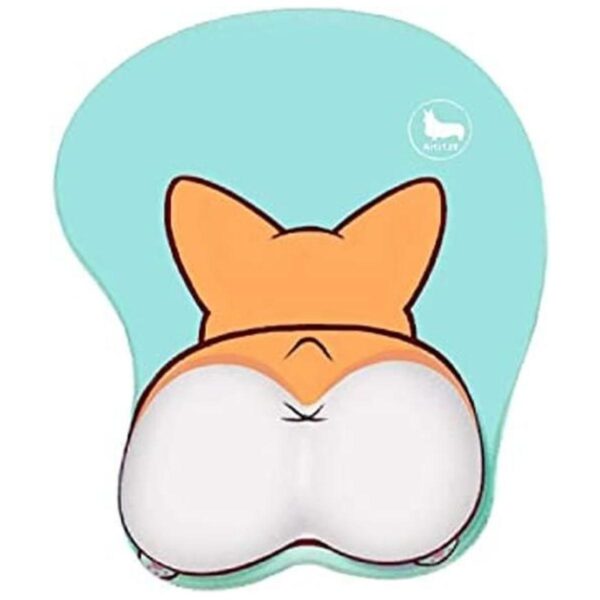 Tapete para mouse de silicona con divertida forma de corgi_1