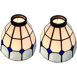 HUIMEIJU Tiffany Juego de 2 lámparas de ventilador de_1