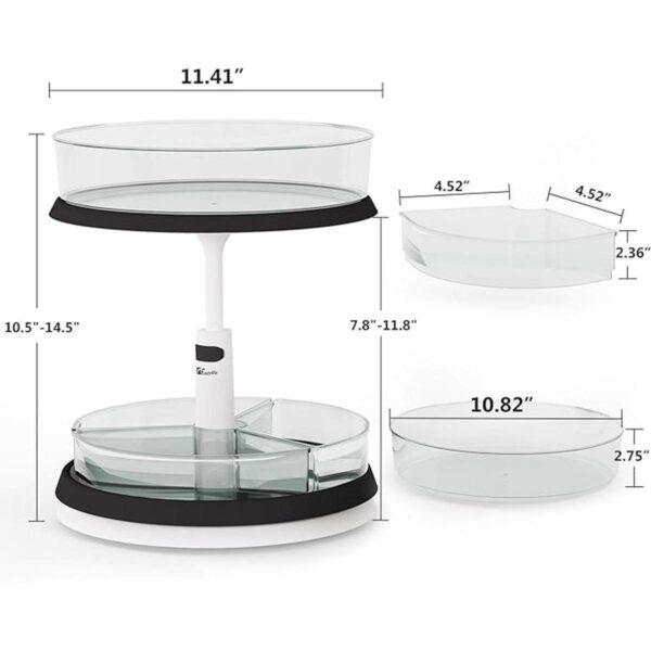 Lazy Susan Tocadiscos de 2 niveles y organizador de_6