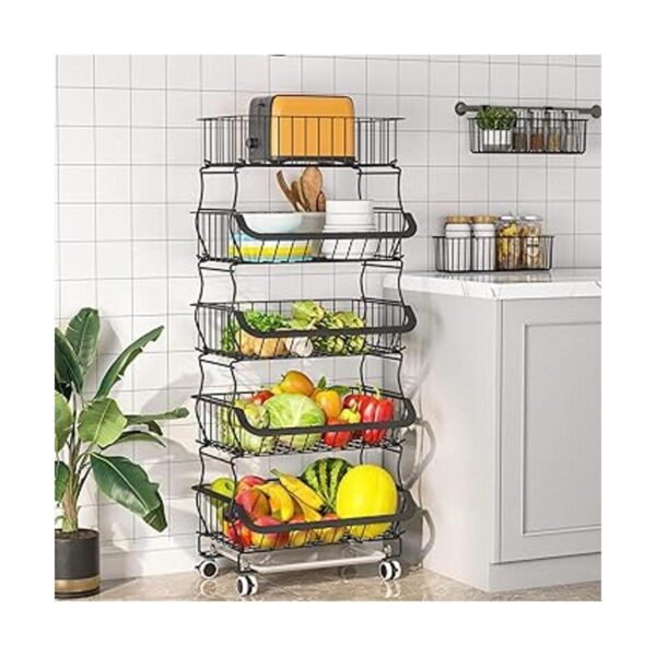 Cesta de frutas 1Easylife Cesta apilable de alambre de_2