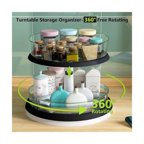 Lazy Susan Tocadiscos de 2 niveles y organizador de_2