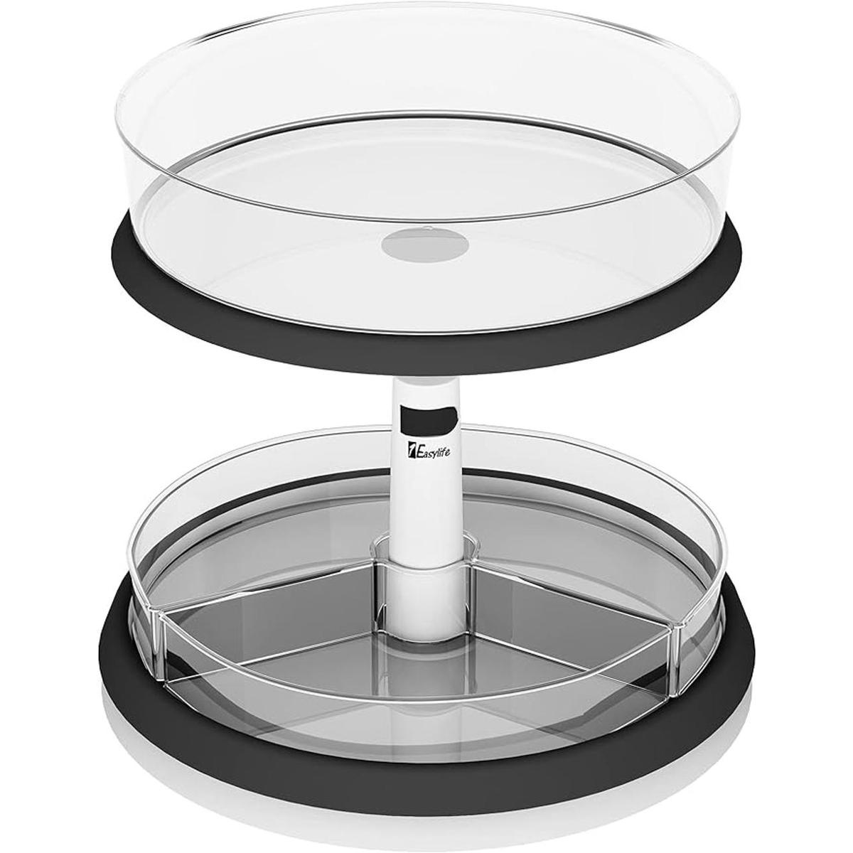 Lazy Susan Tocadiscos de 2 niveles y organizador de