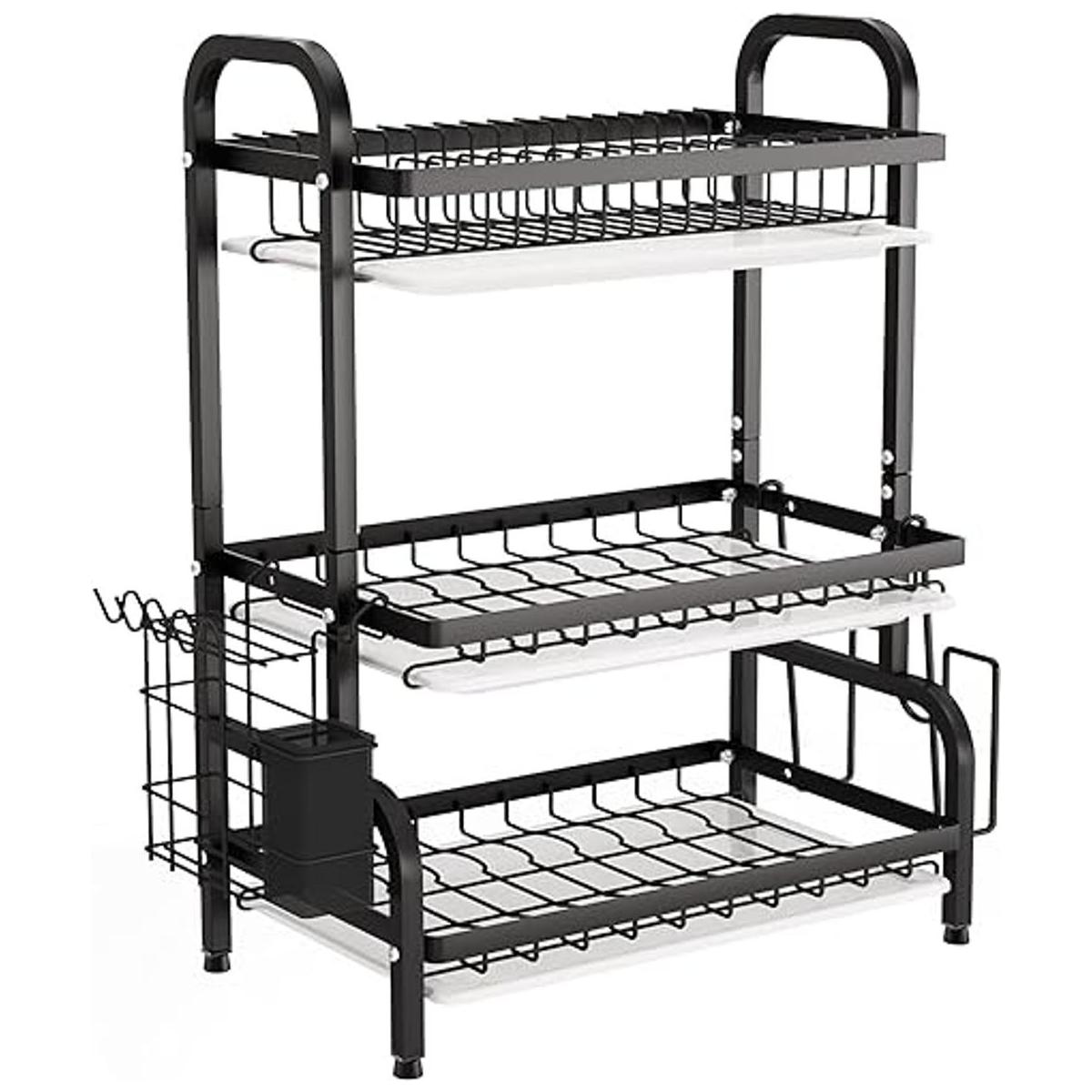 1Easylife Estante para platos de 3 niveles con soporte