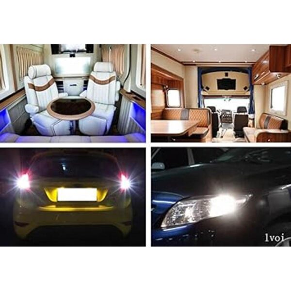 10 focos de luz blanca cálida BA15S 1156 68 SMD 2835 LED_3